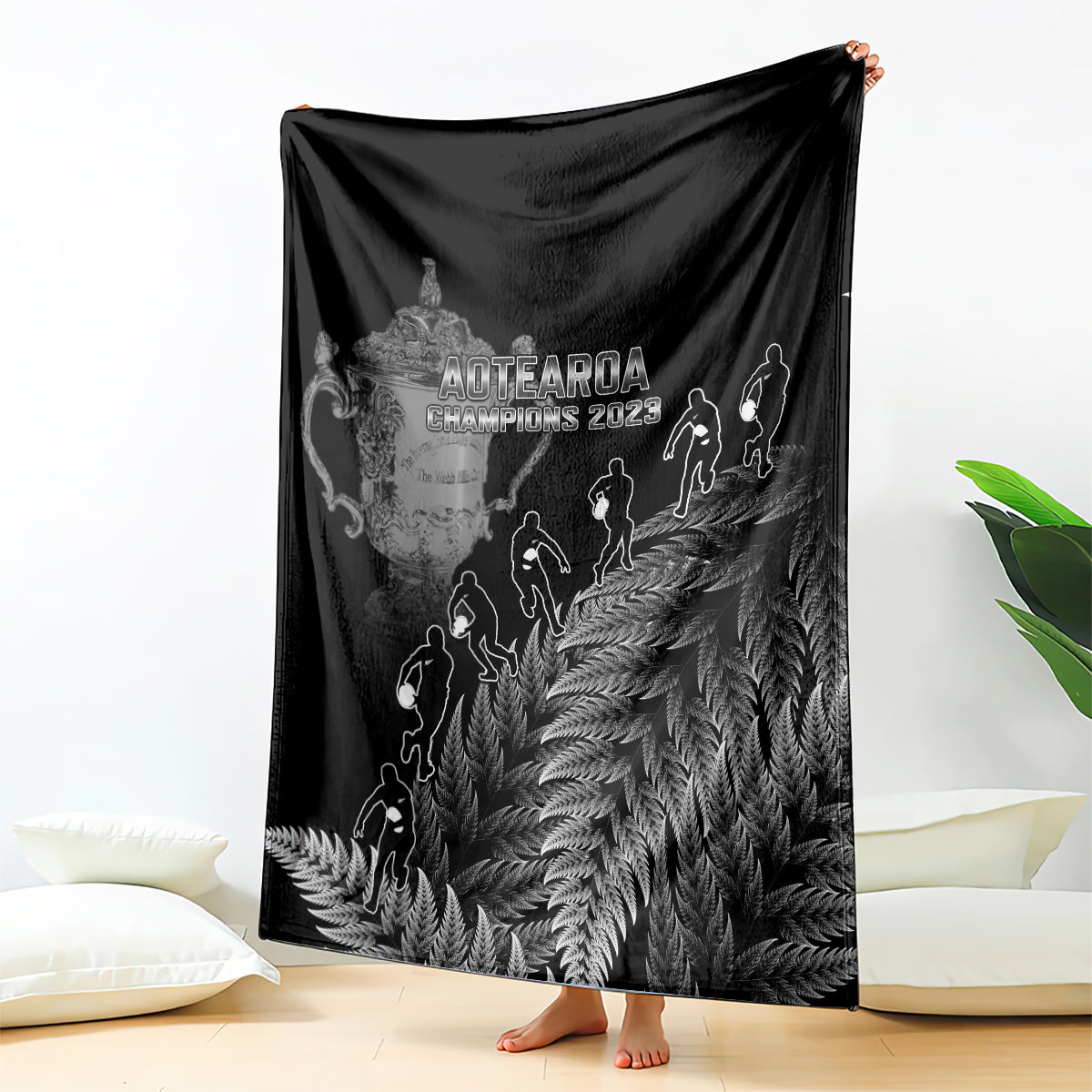 custom-new-zealand-silver-fern-rugby-blanket-all-black-go-champions-2023-with-trophy-proud