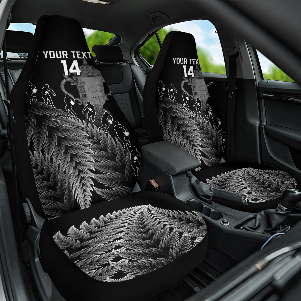 Custom New Zealand Silver Fern Rugby Car Seat Cover All Black Go Champions 2023 With Trophy Proud - Wonder Print Shop