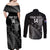 Custom New Zealand Silver Fern Rugby Couples Matching Off Shoulder Maxi Dress and Long Sleeve Button Shirt All Black Go Champions 2023 With Trophy Proud - Wonder Print Shop