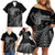 Custom New Zealand Silver Fern Rugby Family Matching Off Shoulder Short Dress and Hawaiian Shirt All Black Go Champions 2023 With Trophy Proud - Wonder Print Shop