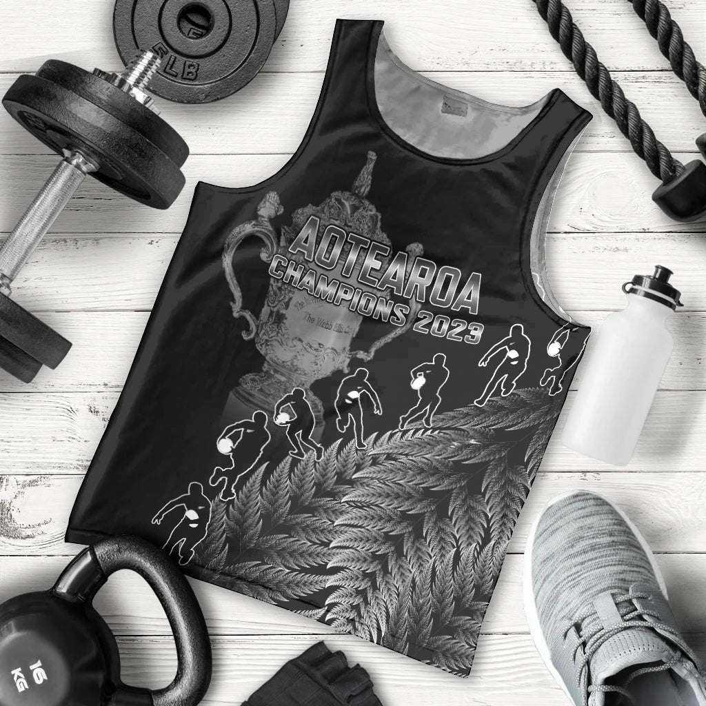 Custom New Zealand Silver Fern Rugby Men Tank Top All Black Go Champions 2023 With Trophy Proud - Wonder Print Shop