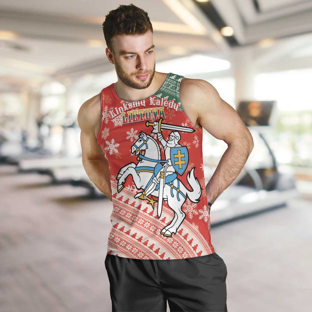 Lietuva Christmas Men Tank Top Linksmu Kaledu - Lithuania Coat Of Arms - Wonder Print Shop