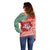 Lietuva Christmas Off Shoulder Sweater Linksmu Kaledu - Lithuania Coat Of Arms - Wonder Print Shop