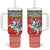 Lietuva Christmas Tumbler With Handle Linksmu Kaledu - Lithuania Coat Of Arms - Wonder Print Shop