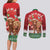 Scotland Christmas Couples Matching Long Sleeve Bodycon Dress and Long Sleeve Button Shirt Highland Cow Santa - Nollaig Chridheil! - Wonder Print Shop