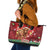 Scotland Christmas Leather Tote Bag Highland Cow Santa - Nollaig Chridheil! - Wonder Print Shop