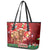 Scotland Christmas Leather Tote Bag Highland Cow Santa - Nollaig Chridheil! - Wonder Print Shop