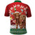 Scotland Christmas Polo Shirt Highland Cow Santa - Nollaig Chridheil! - Wonder Print Shop