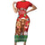 Scotland Christmas Short Sleeve Bodycon Dress Highland Cow Santa - Nollaig Chridheil!