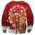 Scotland Christmas Sweatshirt Highland Cow Santa - Nollaig Chridheil!