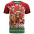 Scotland Christmas T Shirt Highland Cow Santa - Nollaig Chridheil!