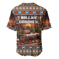 Brown Christmas baseball jersey with 'NOLTAG CHRISTMAS' back print and holiday border