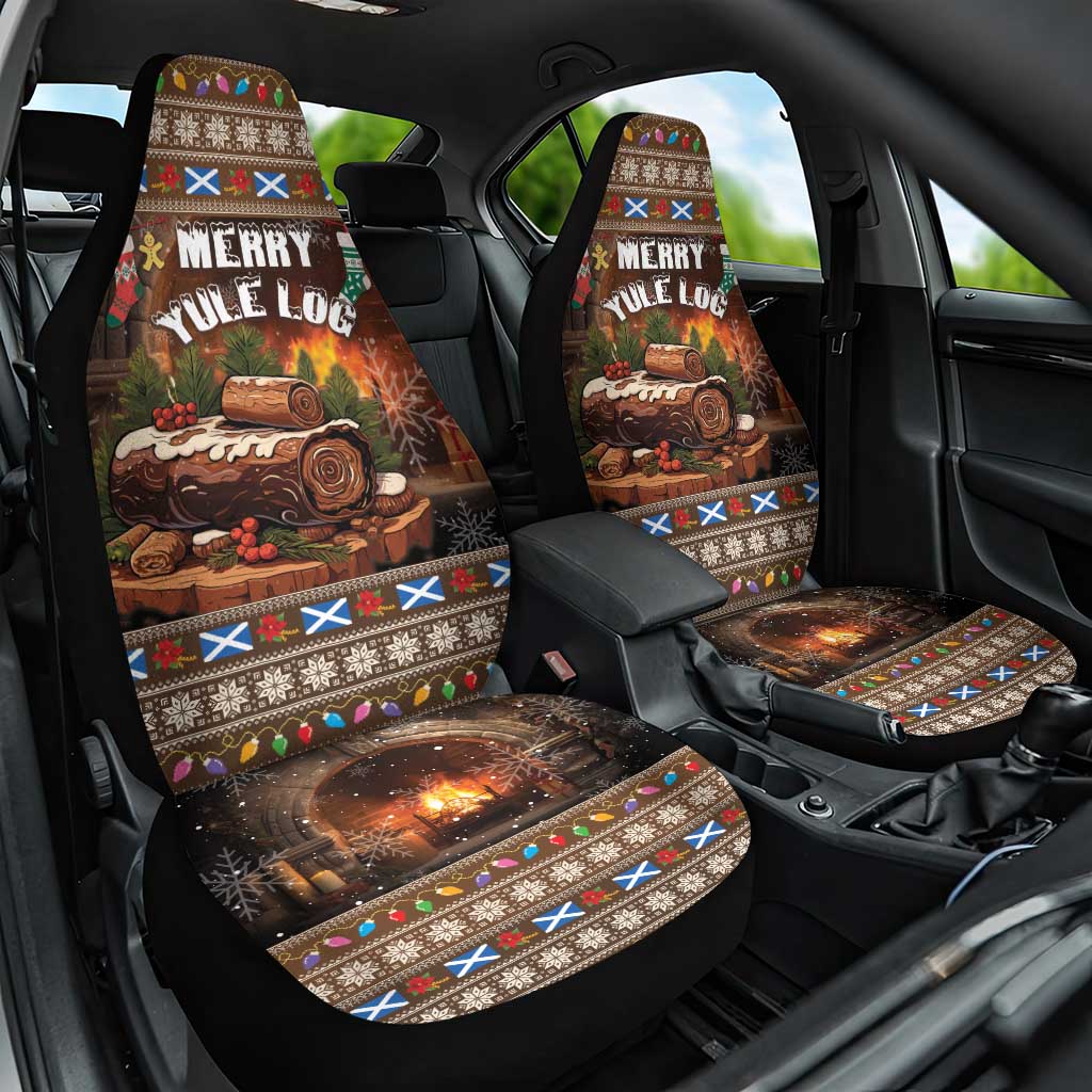 Scotland Christmas Car Seat Cover Merry Yule Log - Wonder Print Shop