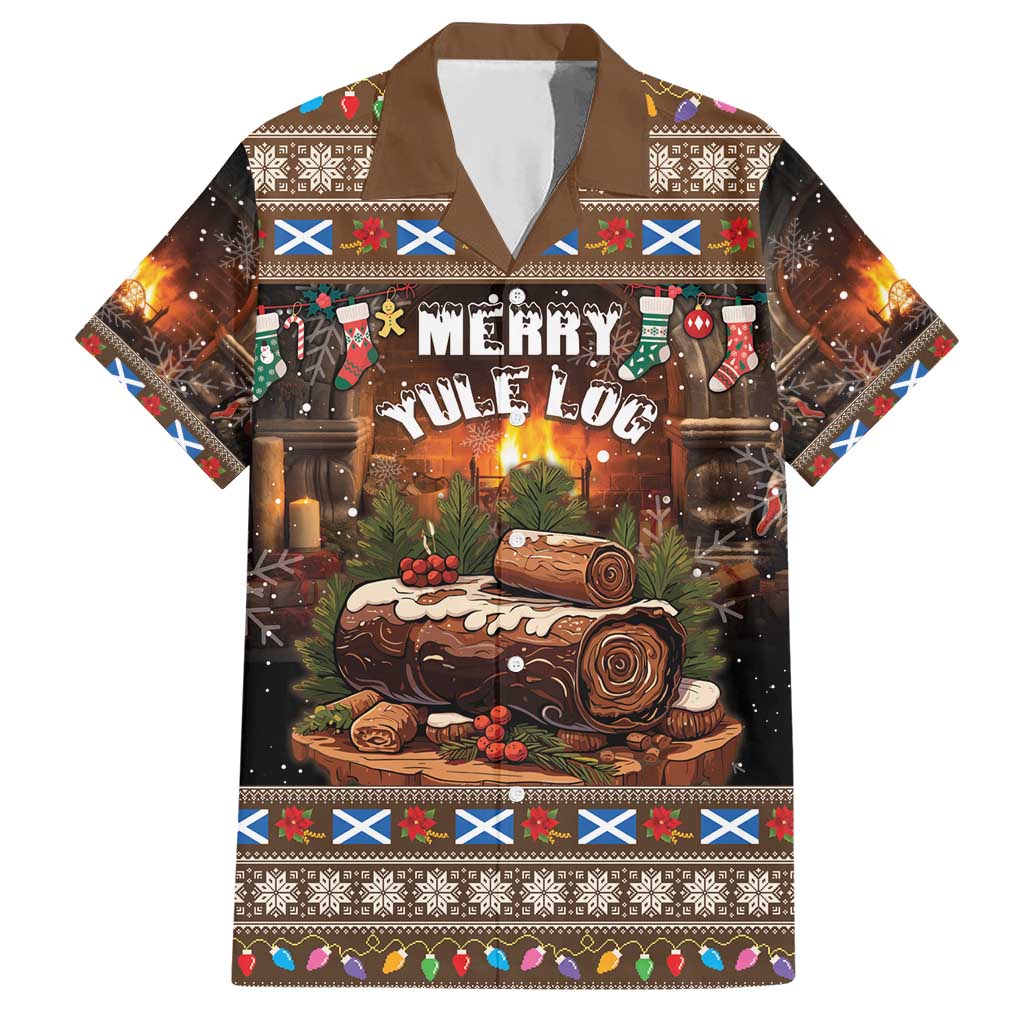 Scotland Christmas Hawaiian Shirt Merry Yule Log - Wonder Print Shop