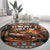 Scotland Christmas Round Carpet Merry Yule Log