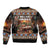 Scotland Christmas Sleeve Zip Bomber Jacket Merry Yule Log