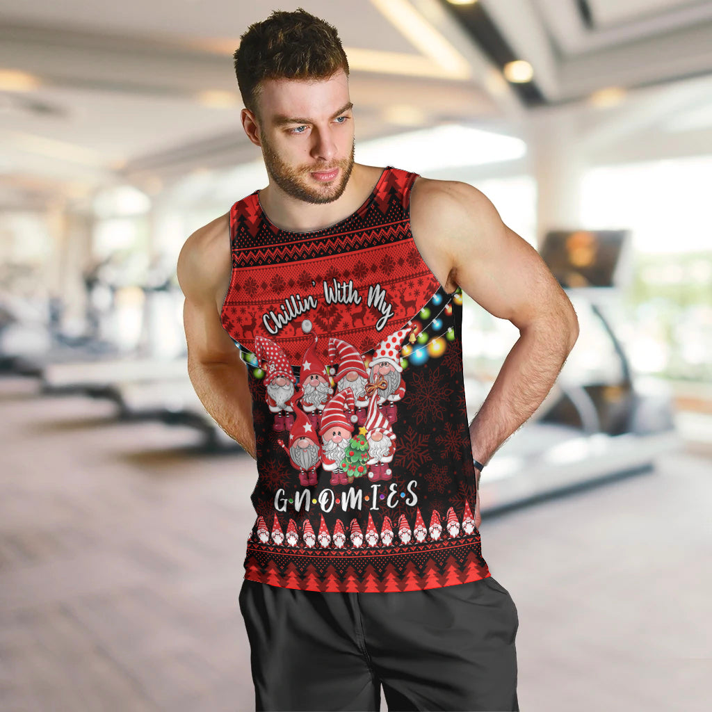 Chilling With My Gnomies Christmas Men Tank Top Gnomie Friend Xmas Vibes - Wonder Print Shop