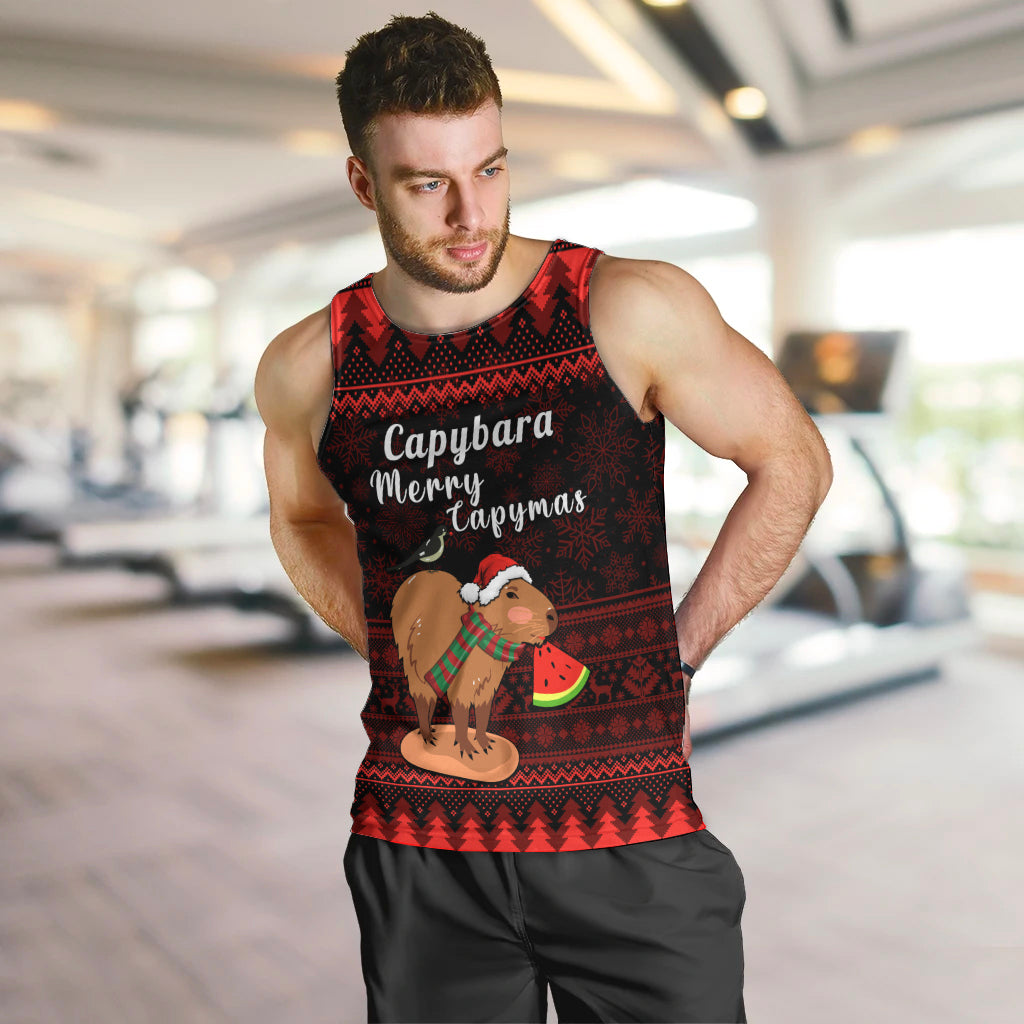 Capybara Christmas Men Tank Top Merry Capymas - Wonder Print Shop