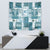 Hawaiian Quilt Tapestry Tiki Tropical Retro Dark Cyan Version - Wonder Print Shop