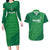 Custom Ireland Cricket Couples Matching Long Sleeve Bodycon Dress and Hawaiian Shirt Irish Celtic Knot - National Color