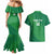 Custom Ireland Cricket Couples Matching Mermaid Dress and Hawaiian Shirt Irish Celtic Knot - National Color