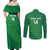 Custom Ireland Cricket Couples Matching Off Shoulder Maxi Dress and Long Sleeve Button Shirt Irish Celtic Knot - National Color