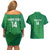 Custom Ireland Cricket Couples Matching Off Shoulder Short Dress and Hawaiian Shirt Irish Celtic Knot - National Color