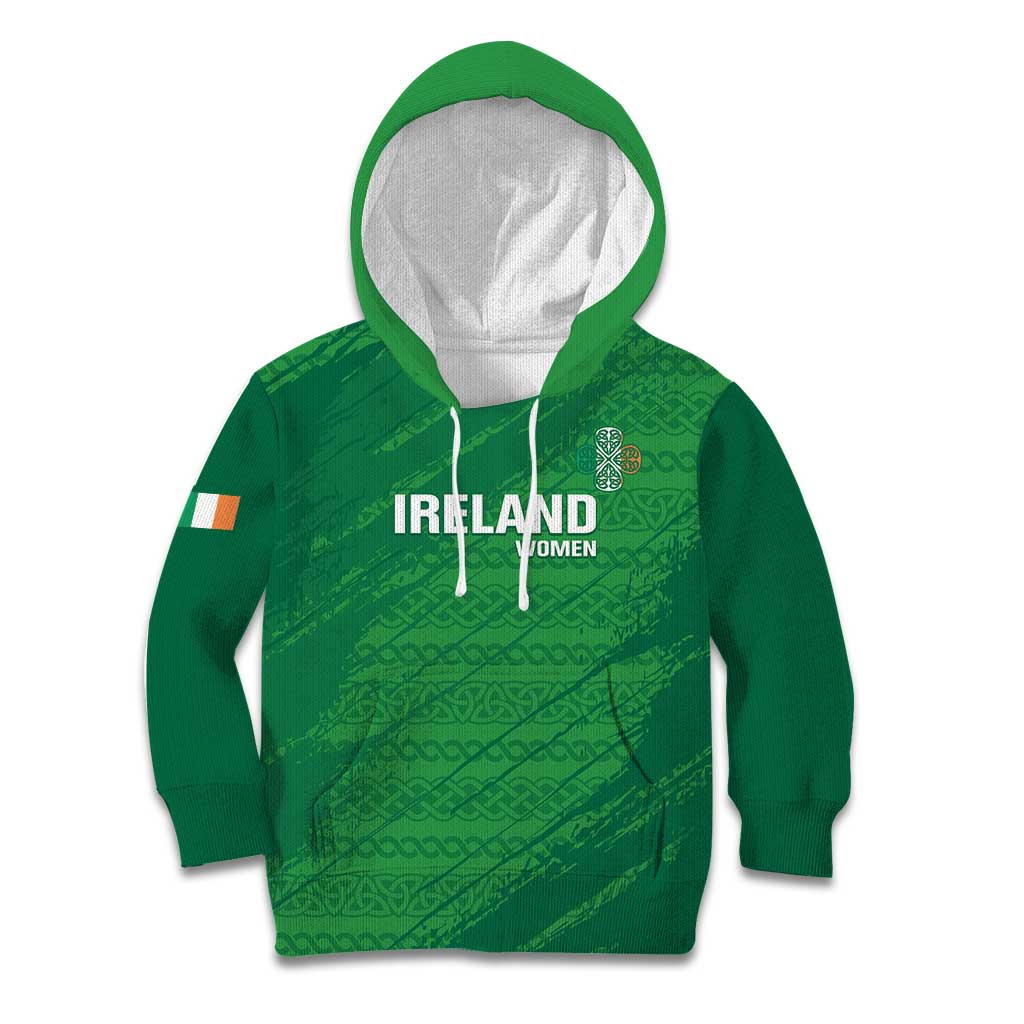 Custom Ireland Cricket Kid Hoodie Irish Celtic Knot - National Color