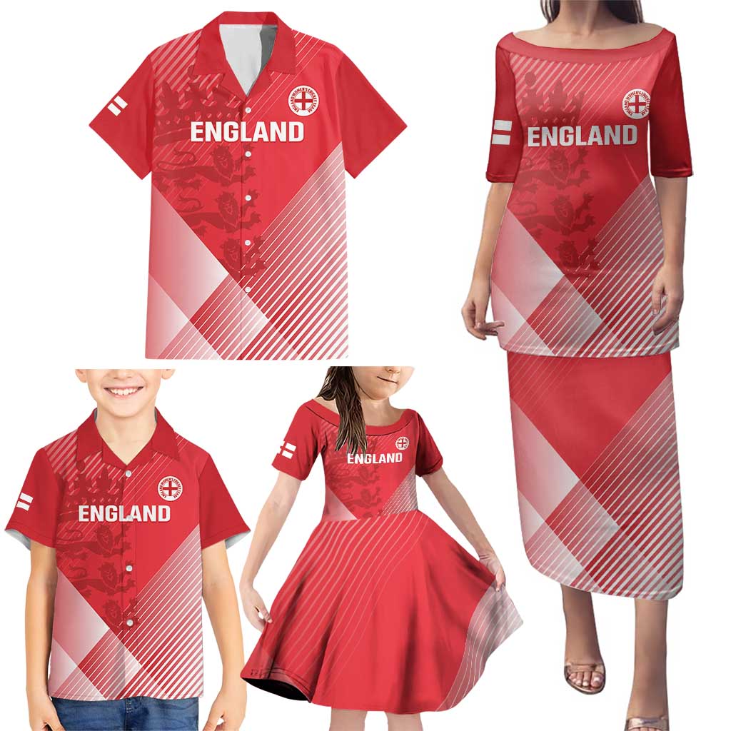 Custom England Cricket Family Matching Puletasi and Hawaiian Shirt Go Champions Sporty Style - Wonder Print Shop