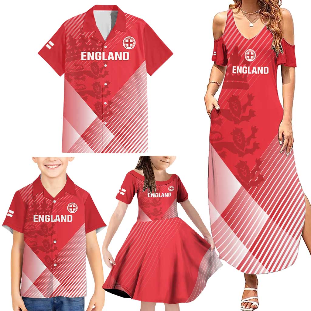 Custom England Cricket Family Matching Summer Maxi Dress and Hawaiian Shirt Go Champions Sporty Style - Wonder Print Shop