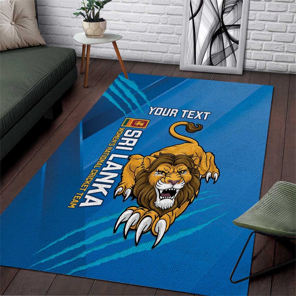 Custom Sri Lanka Cricket Area Rug Go Champions Lion Sporty Style