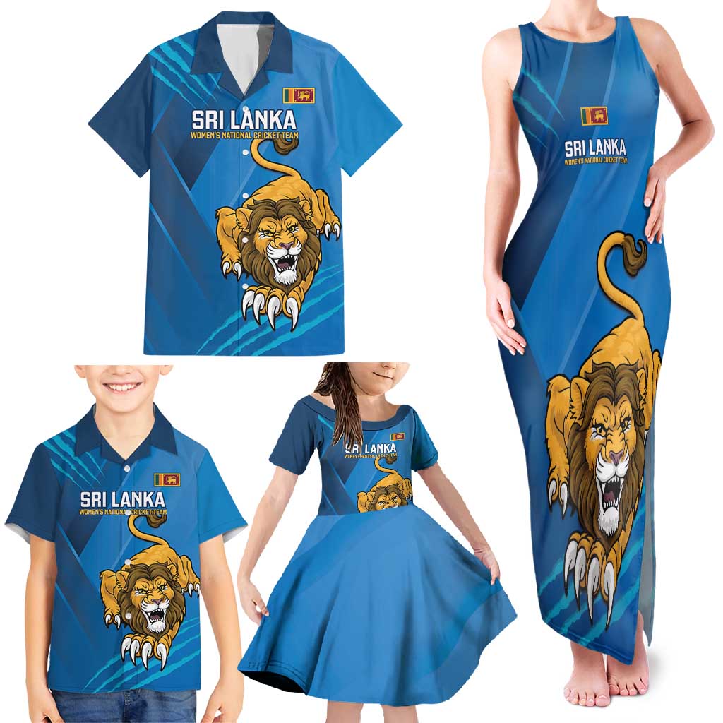 Custom Sri Lanka Cricket Family Matching Tank Maxi Dress and Hawaiian Shirt Go Champions Lion Sporty Style - Wonder Print Shop