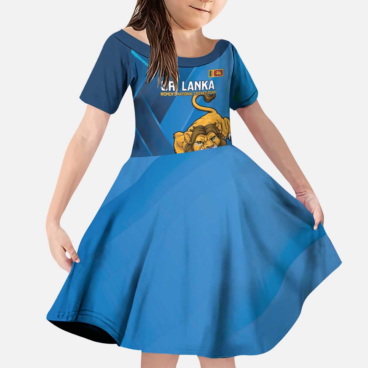 Custom Sri Lanka Cricket Kid Short Sleeve Dress Go Champions Lion Sporty Style - Wonder Print Shop