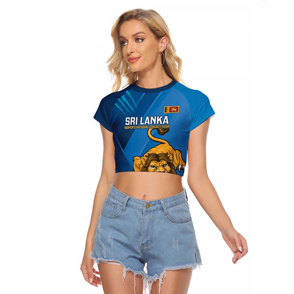 Custom Sri Lanka Cricket Raglan Cropped T Shirt Go Champions Lion Sporty Style