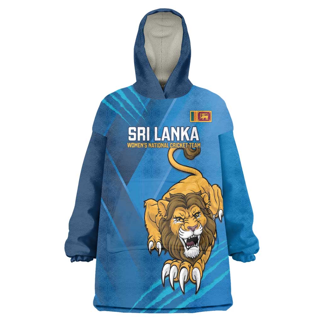 Custom Sri Lanka Cricket Wearable Blanket Hoodie Go Champions Lion Sporty Style