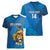 Custom Sri Lanka Cricket Women V-Neck T-Shirt Go Champions Lion Sporty Style