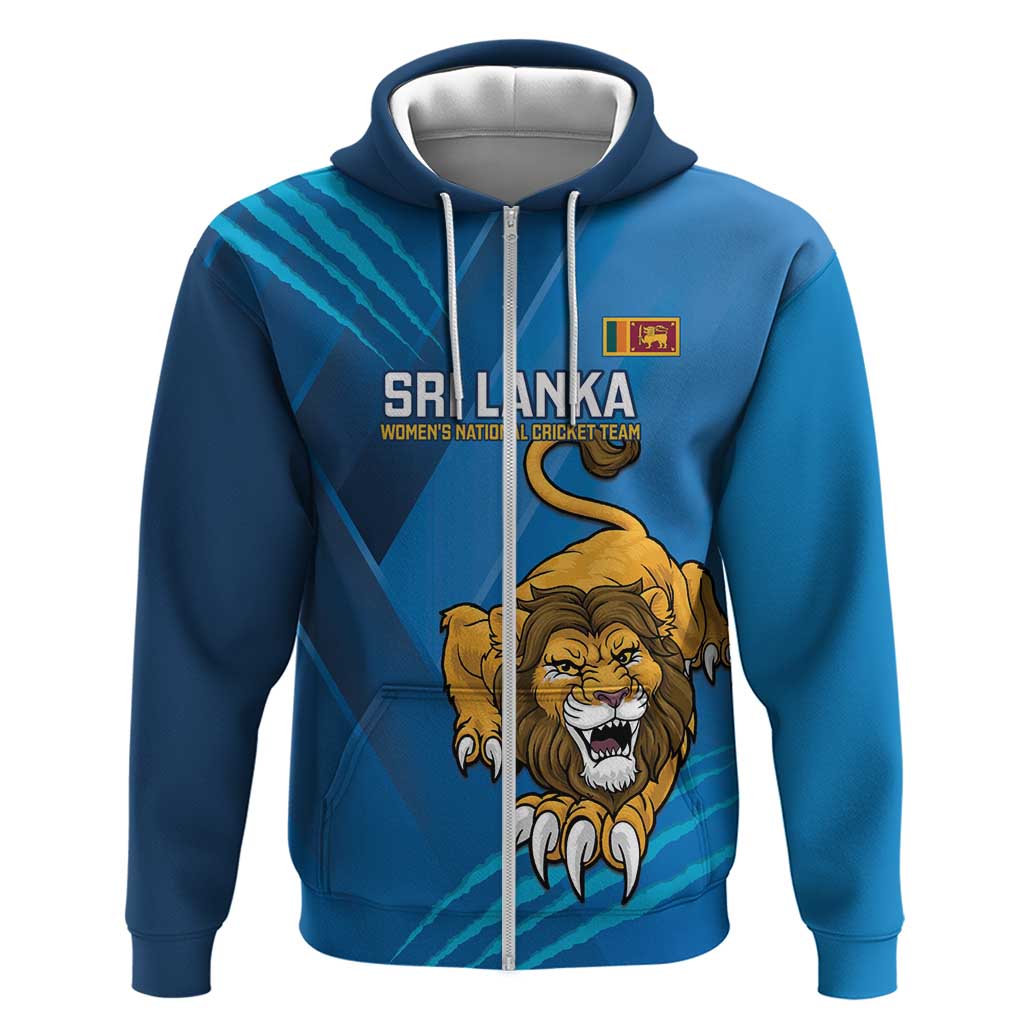 Custom Sri Lanka Cricket Zip Hoodie Go Champions Lion Sporty Style