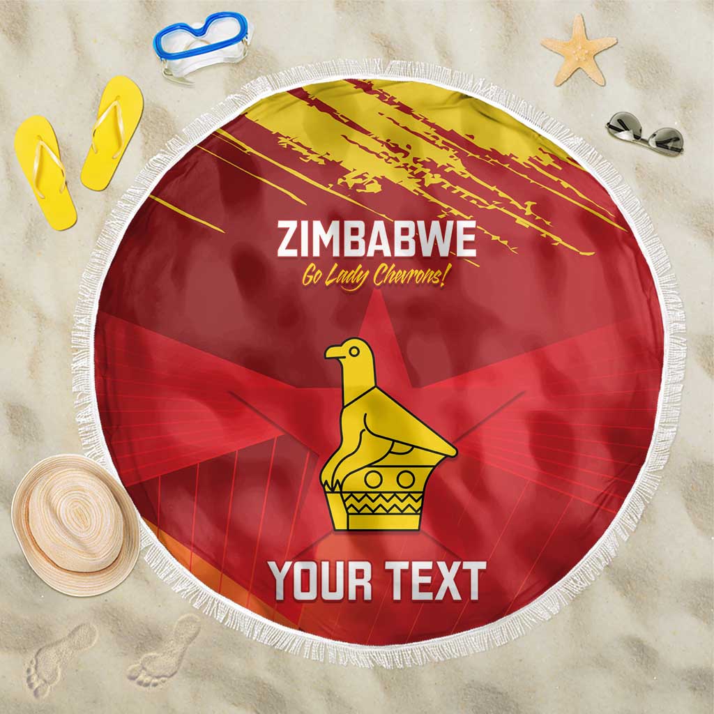 Custom Zimbabwe Cricket Beach Blanket Go Lady Chevrons Grunge Style - Wonder Print Shop