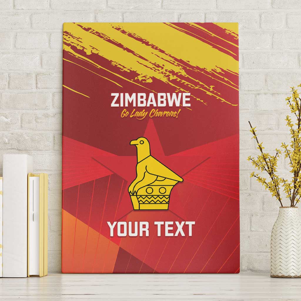 Custom Zimbabwe Cricket Canvas Wall Art Go Lady Chevrons Grunge Style - Wonder Print Shop