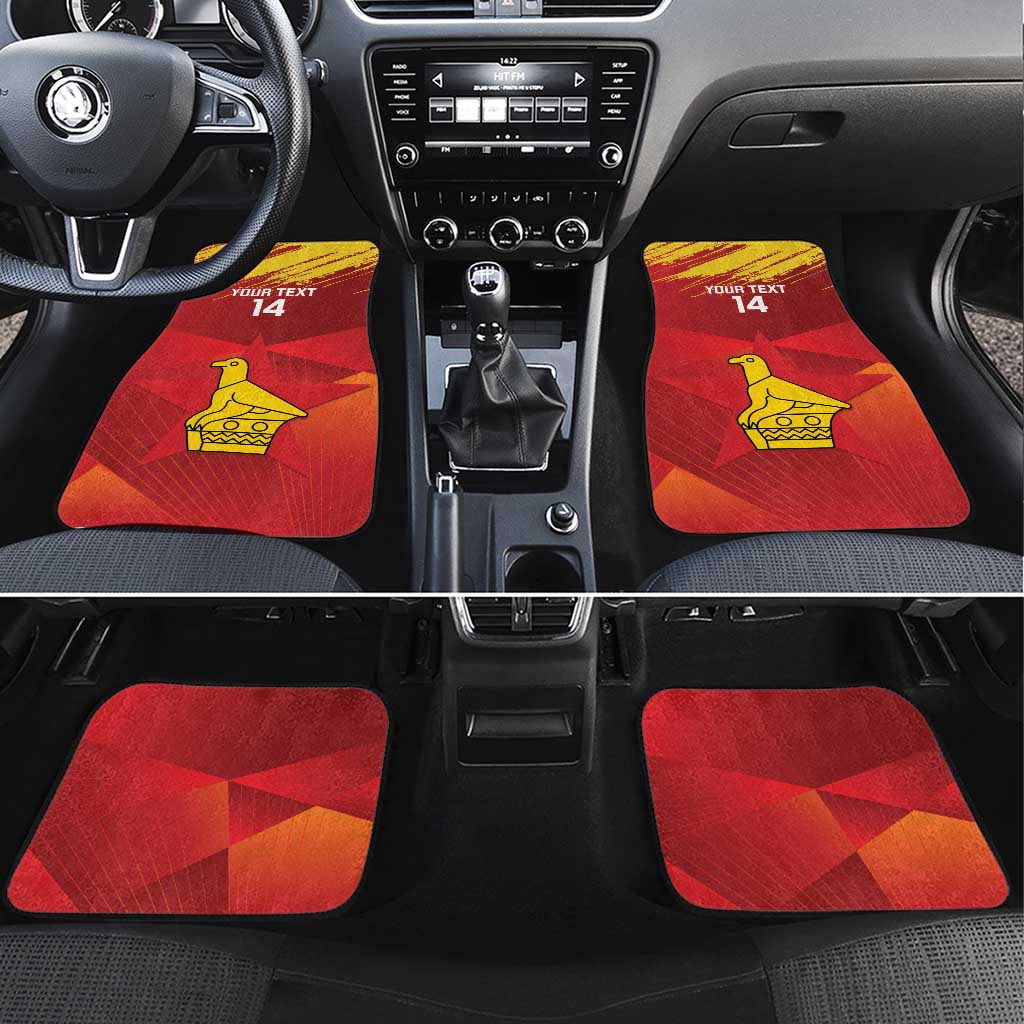 Custom Zimbabwe Cricket Car Mats Go Lady Chevrons Grunge Style - Wonder Print Shop