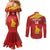 Custom Zimbabwe Cricket Couples Matching Mermaid Dress and Long Sleeve Button Shirt Go Lady Chevrons Grunge Style