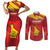 Custom Zimbabwe Cricket Couples Matching Short Sleeve Bodycon Dress and Long Sleeve Button Shirt Go Lady Chevrons Grunge Style - Wonder Print Shop