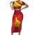 Custom Zimbabwe Cricket Family Matching Short Sleeve Bodycon Dress and Hawaiian Shirt Go Lady Chevrons Grunge Style - Wonder Print Shop