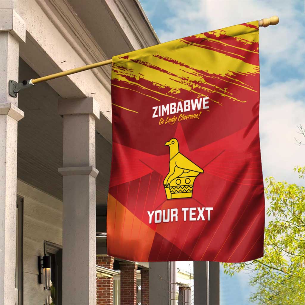 Custom Zimbabwe Cricket Garden Flag Go Lady Chevrons Grunge Style - Wonder Print Shop