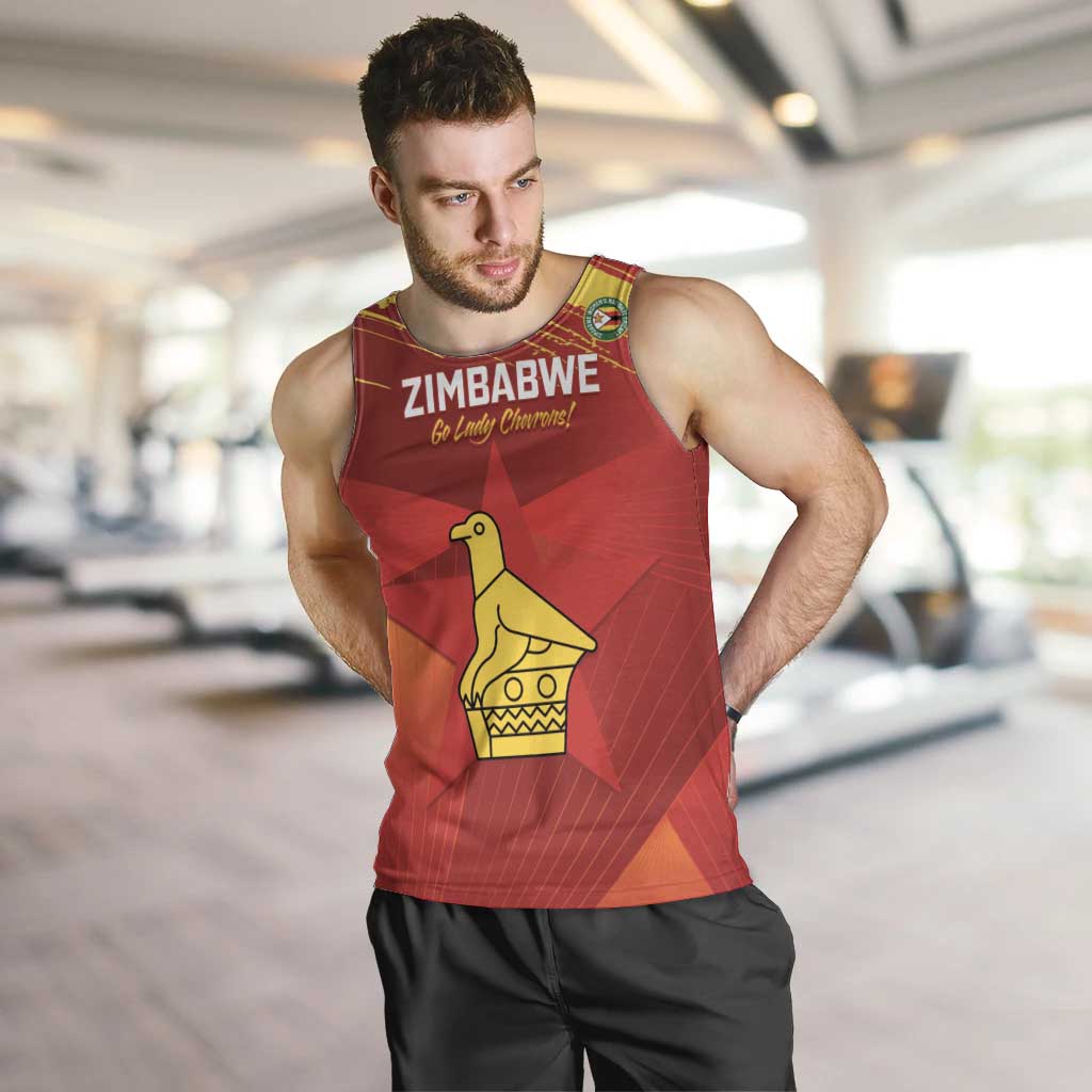 Custom Zimbabwe Cricket Men Tank Top Go Lady Chevrons Grunge Style