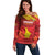 Custom Zimbabwe Cricket Off Shoulder Sweater Go Lady Chevrons Grunge Style