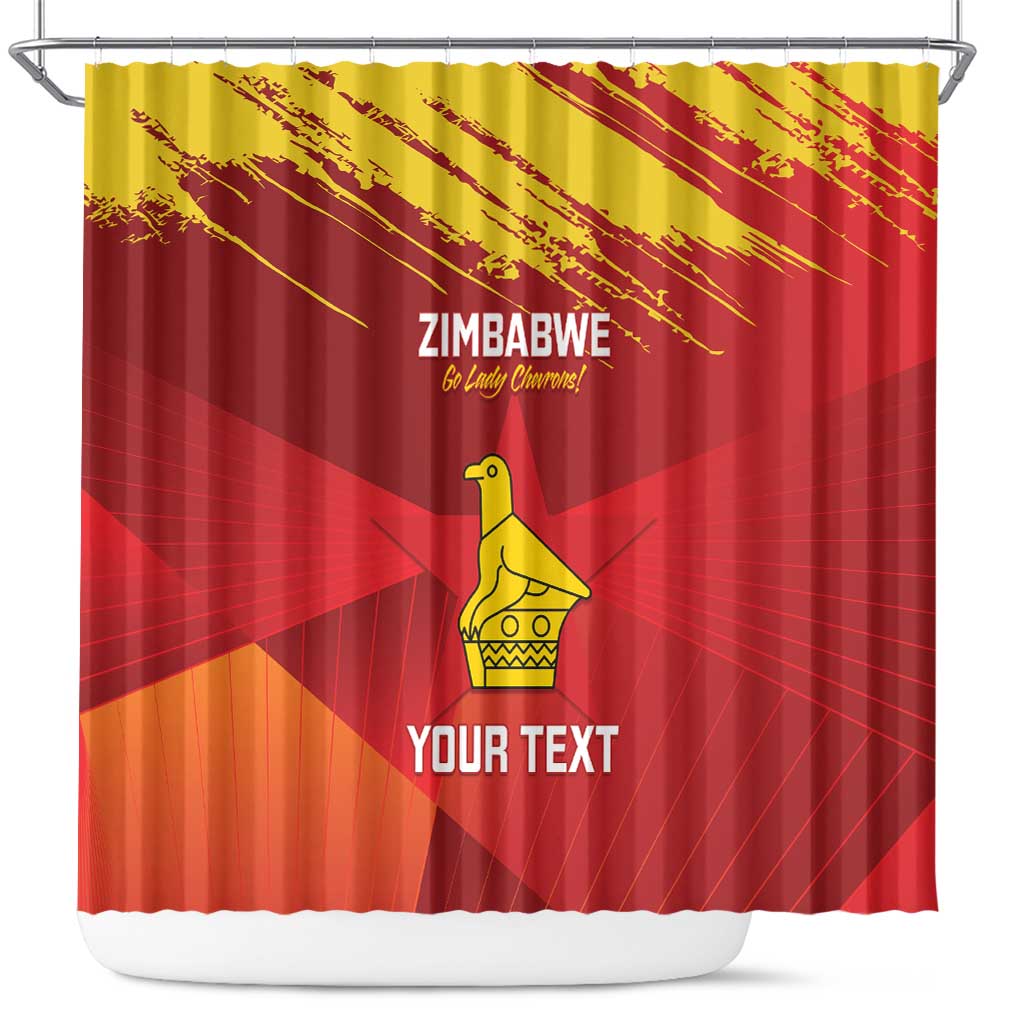 Custom Zimbabwe Cricket Shower Curtain Go Lady Chevrons Grunge Style