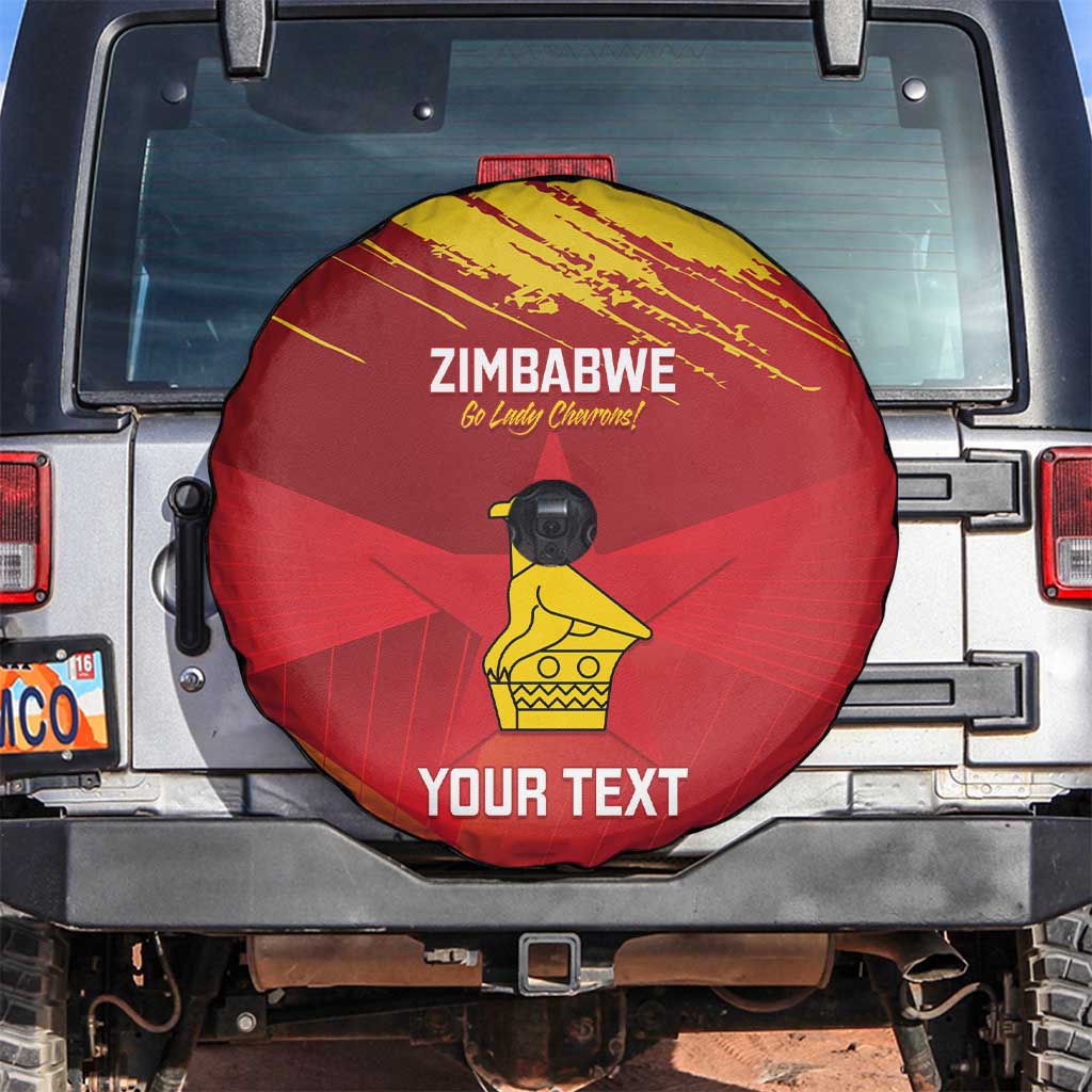 Custom Zimbabwe Cricket Spare Tire Cover Go Lady Chevrons Grunge Style - Wonder Print Shop