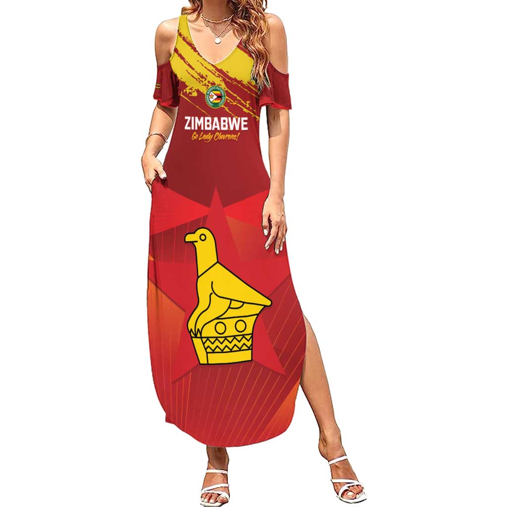 Custom Zimbabwe Cricket Summer Maxi Dress Go Lady Chevrons Grunge Style - Wonder Print Shop