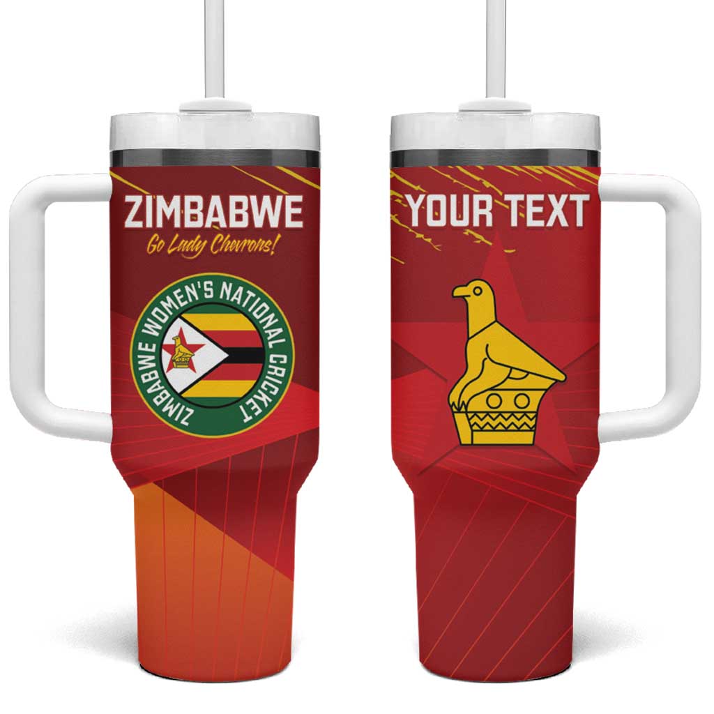 Custom Zimbabwe Cricket Tumbler With Handle Go Lady Chevrons Grunge Style